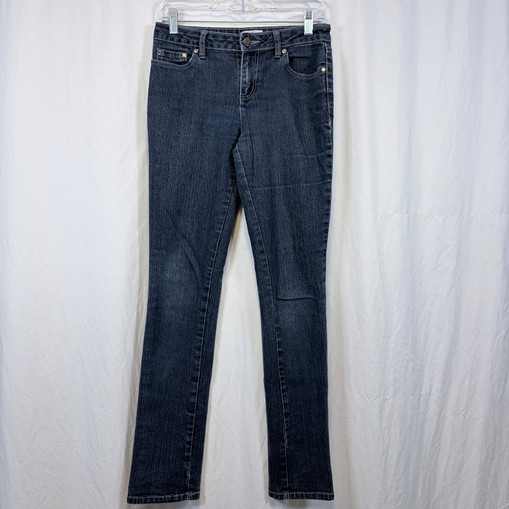 Cato Jeans Straight Leg Dark Wash Blue Denim Five Pocket Size 8